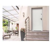Porte d'entrée en acier pleine H207 x L100 cm blanc - épaisseur 55 mm - poussant gauche - AGUEDA