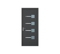 Porte d'entrée en aluminium H218 x L96 cm anthracite - épaisseur 65 mm - poussant droit - AMARES