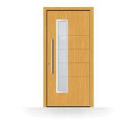 Porte d'entrée en bois Chambéry, gamme Premium, sapin clair 110, 850 x 2050 mm, ouverture sur la gauche, configurer individuellement