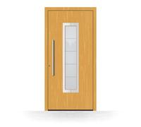 Porte d'entrée en bois Le Mans, gamme Premium, sapin clair 110, 850 x 1850 mm, ouverture sur la gauche, configurer individuellement