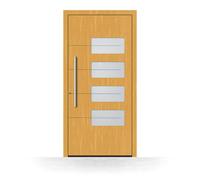 Porte d'entrée en bois Lille, gamme Premium, sapin clair 110, 950 x 1850 mm, ouverture sur la gauche, configurer individuellement