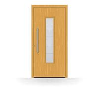 Porte d'entrée en bois Nantes, gamme Premium, sapin clair 110, 850 x 1850 mm, ouverture sur la gauche, configurer individuellement