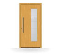 Porte d'entrée en bois Saint-Étienne, gamme Premium, sapin clair 110, 850 x 2100 mm, ouverture sur la gauche, configurer individuellement