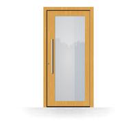 Porte d'entrée en bois Strasbourg, gamme Exclusif, sapin clair 110, 1000 x 1950 mm, ouverture sur la gauche, configurer individuellement