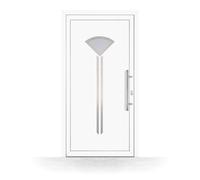 Porte d'Entrée PVC, HT400, Blanc, 760 x 1885 mm ou sur mesure, serrure 3 points, double vitrage, modèle Antibes