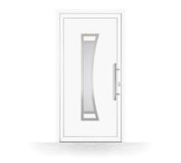 Porte d'Entrée PVC, HT400, Blanc, 760 x 1885 mm ou sur mesure, serrure 3 points, double vitrage, modèle Avignon