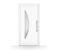 Porte d'Entrée PVC, HT400, Blanc, 760 x 1885 mm ou sur mesure, serrure 3 points, double vitrage, modèle Calais