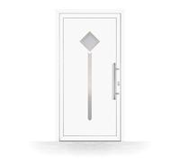 Porte d'Entrée PVC, HT400, Blanc, 760 x 1885 mm ou sur mesure, serrure 3 points, double vitrage, modèle Nanterre