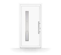 Porte d'Entrée PVC, HT400, Blanc, 760 x 1885 mm ou sur mesure, serrure 3 points, double vitrage, modèle Tourcoing