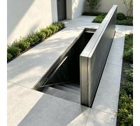 Porte D'entrée Sous-sol Personnalisable, Plaque Recouvrement Vide Sanitaire | Couvercle De Trappe D'inspection En Acier Inoxydable À Peindre, Trappe De Sol Encastrée Avec Poignée À Ventouse(46x20in)