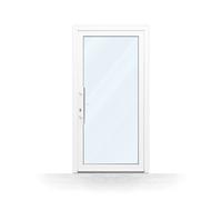 Porte d'entrée verre dépoli, vitrage opaque satinato, double vitrage, PVC, blanc, 760x1885 mm, modèle Tarbes