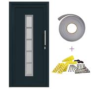 Porte d'entrée vidaXL, 98 x 208 cm, PVC, anthracite