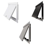 Porte d'évacuation d'inspection en métal, multifonctionnelle intégrée, couvercle de porte d'accès mural/plafond intégré, dissimule les ouvertures de tuyaux disgracieuses, verrouillable(Black,25x50cm)
