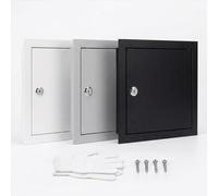 Porte d'Inspection pour Mur et Plafond, 15x15 20x20 30x50cm Trappe de Visite Renforcées pour Cloison Sèche, Panneau d’Accès en Acier Galvanisé pour Regard Compteur d’Eau, Électricité(Black,150x250 mm)