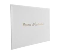 Porte-diplôme Blanc A4 Style Livre, Couverture Protectrice Double Face | Similicuir Lisse, Intérieur Plastifié Rembourrage, Coins Satinés, Fentes de Maintien, pour Diplômes et Documents