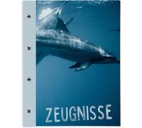 Porte-diplômes Itenga A4 avec fermeture à vis, motif dauphin