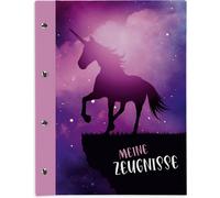 Porte-diplômes Itenga A4 avec fermeture à vis, motif licorne