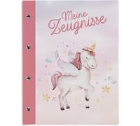 Porte-diplômes Itenga A4 avec fermeture à vis, motif licorne et aquarelle