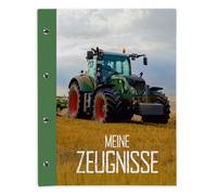 Porte-diplômes Itenga A4 avec fermeture à vis, motif « tracteur dans un champ »
