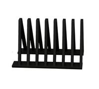 Porte-Disques Vinyles Base Triangulaire Stable Noire Mate Avec 7 Fentes | Porte-albums vinyles Pour Table Basse, Salle D'Exposition, Bureau, Bibliothèque, Étudiants, Travailleurs