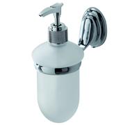 PORTE DISTRIBUTEUR DE SAVON LIQUIDE EN ACIER/VERRE SATINÉ LIGNE FACILE - 091008B