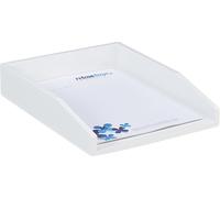 Porte-documents 5 compartiments, empilable, format A4, bureau, table de travail, porte-lettres en bambou, 6 x 25 x 33 cm, blanc
