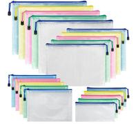Porte-documents A3+A4+A5+A6, 20 pièces, PVC, imperméable, en filet, pour le bureau, les documents, les cosmétiques et les voyages, pour adultes et enfants (sans marque, conserver les descriptions du 