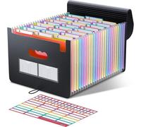 Porte-documents A4 26 compartiments Organiseur de fichiers coloré, étiquettes incluses