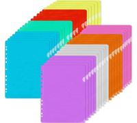 Porte-documents A4, 8 couleurs - transparent - 11 perforations - pour le bureau ou l'école