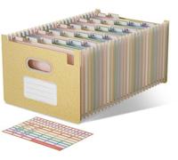 Porte-documents A4 à 26 compartiments, extensible, en Tarwestro, à poser, sans BPA, couleur jaune naturel