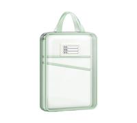 Porte-documents A4 avec fermeture éclair en forme de L - Organiseur portable avec grande ouverture | Dossier en PVC réutilisable en toile pour bureau, école, maison, étudiants, devoirs