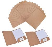 Porte-documents A4 en carton 350 g/m², porte-documents A4, porte-documents avec pochettes pour papier A4, porte-certificats A4, 20 x 20 cm, marron