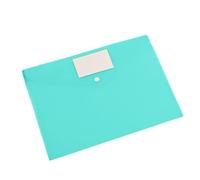 Porte-documents A4 en plastique transparent pour étudiant bureau PP porte-documents bouton sac de papeterie sac de rangement papier classeur bxE387 (vert menthe, taille unique)