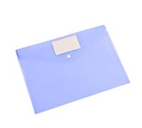 Porte-documents A4 en plastique transparent pour étudiant bureau PP porte-documents bouton sac de papeterie sac de rangement papier classeur bxE387 (bleu clair, taille unique)