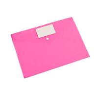 Porte-documents A4 en plastique transparent pour étudiant bureau PP porte-documents bouton sac de rangement papier classeur bxE387 (rose vif, taille unique)