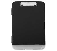 Porte-documents A4 Multifonction Noir Pince Métallique et Rangement Stylo | Format Rigide en PP, Fermeture Scellée, Bords Arrondis, Protège les Formulaires et Menus, Rangement Mural Pratique