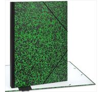 Porte-documents ACROPAQ A2 - Porte-dessins 52 x 72 cm, avec fermeture élastique, dos extensible pour plus d'espace - Vert/Noir