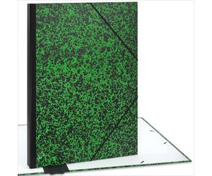 Porte-documents ACROPAQ A2 - Porte-dessins 52 x 72 cm, avec fermeture élastique, dos extensible pour plus d'espace - Vert/Noir