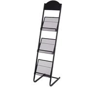 Porte-documents au sol, design en acier à 3 niveaux avec paniers en maille nid d'abeille, assemblage facile pour organiser les dépliants, journaux, magazines au bureau ou à la maison