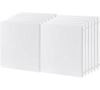 Porte-documents circulaire - Classeur - Rangement de documents - Avec 2 pochettes intérieures - Lot de 12 - Blanc
