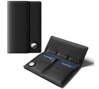 Porte-documents de voyage familial pour 4 personnes, en cuir, avec emplacement pour puce AirTag