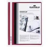 DURABLE Porte-documents DURAPLUS A4 rouge transparent – 25 pièces