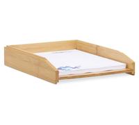 Porte-documents empilable, 6 compartiments, format A4, bureau, porte-lettres en bambou, 6 x 25 x 33 cm, couleur naturelle
