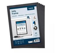 Porte-Documents Magnétique A4 Noir Lot 5, 230x315mm, Tableau Blanc