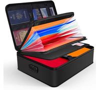 Porte-documents pour documents détruits - Boîte de sécurité pour documents - Organiseur de documents - Porte-documents - Porte-documents portable - Convient aux documents importants - Noir
