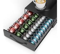 Porte-dosettes de café multifonction Nespresso Vertuo avec capacité de 48 à 24 capsules Vertuoline et 32 capsules Dolce Gusto, petit tiroir de rangement pour capsules Vertuo, antidérapant