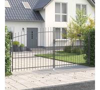 vidaXL Porte de Jardin avec Verrouillage Gris 175 x 400 cm Acier, Jardin et terrasse, barrière métallique décorative, entrée sécurisée, clôture extérieure Originale