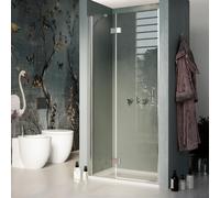 Idralite Porte de douche 90 cm H190 verre transparent avec Easy-Clean Mod. Flip Lame + profil