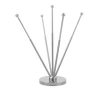 Porte-drapeau avec Base Stable Télescopique en Acier Inoxydable de Bureau | Présentoir de Table Argenté, Hauteur Réglable, Montage Rapide, pour Maison et Conférences