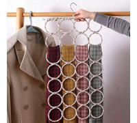 Porte-écharpes et porte-cravates à 28 anneaux, présentoir multi-anneaux pour cravates, organisateur de ceinture tressée colorée inspiré du support d'escalade pour perroquet, support de rangement suspe